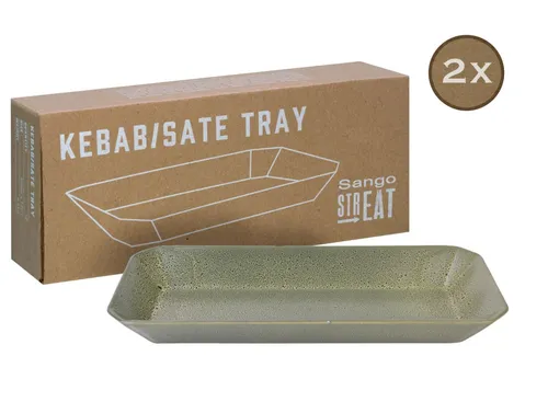 CreaTable Streat Food Tray Kebab 2-tlg (Grün) in grün von CreaTable