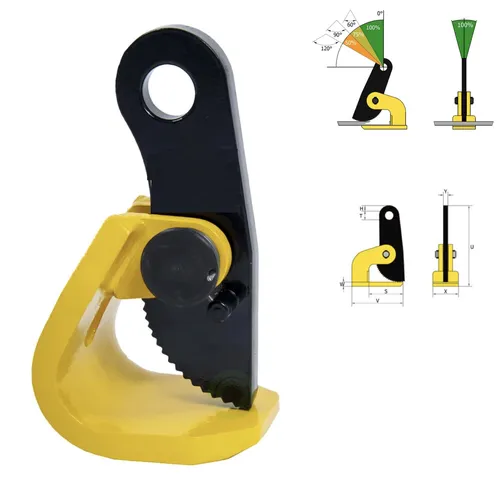 Hebeklemme 0.75 t  / 0-50 mm Blechklemme Blechgreifer Horizontalklemme