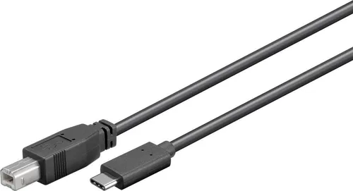 USB-C 2.0 Kabel, C Stecker B Stecker, schwarz - Länge: 1,0m