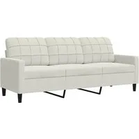 vidaXL 3-Sitzer-Sofa Creme 180 cm Samt - Sofa in Creme, elegantes Design aus weichem Samt für höchsten Komfort, ideal zum Entspannen und Verweilen. Robustes Metallgestell sorgt für Stabilität und Langlebigkeit.