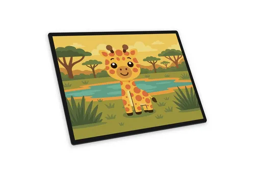 Produktbild itenga Schreibtischunterlage itenga Schreibunterlage V1 Motiv GIRAFFE im Kawaii Design