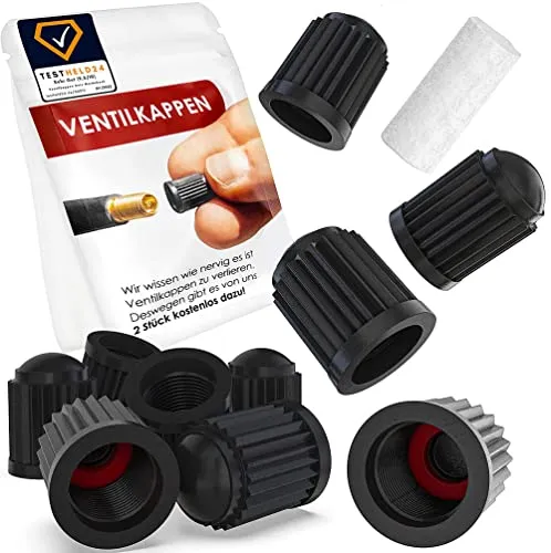 Produktbild Weidebach Passgenaue Ventilkappen Auto, 10 Stück, Ventilkappen Fahrrad geeignet, Ventilkappen mit Dichtung für stabilen Reifendruck, Fahrrad Ventilkappen, Autoventil Kappe, Fahrradventil Kap