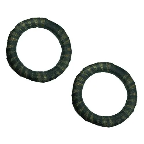 DekoPrinz Strohkränze mit Vlies, 2 Stück | ø 20 cm Durchmesser | 3 cm Stärke | Strohrömer, Türkranz, Deko-Kranz, Kranz-Rohling, Strohring