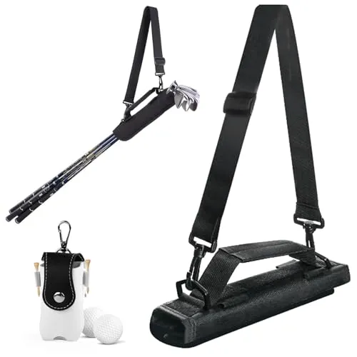 Golfschlägertasche, Mini-Golftasche, Tragbare Tasche Set für Golf-Training, Golfschläger Mini Tragetasche, Faltbar Golf Pencil Bag mit Schultergurt, Geeignet für Golfplatztraining