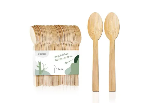 wisefood Einwegbesteck-Set Bambus Löffel (100-tlg), Bambus