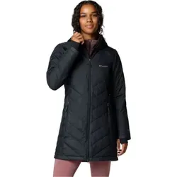 Columbia Heavenly™ Long Jacke Schwarz XL für Frauen - Funktionsjacke mit thermisch reflektierendem Omni-Heat™-Futter für optimale Wärme und wasserabweisendem Material, ideal für kaltes Wetter und Outdoor-Aktivitäten.