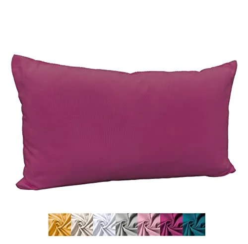 heimtexland ® Deko Kissenhülle Baumwolle Kissen Bezug Natur Dekokissen Typ849 Beere 30x50 cm