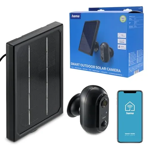 Hama WLAN Überwachungskamera für außen mit Akku und Solar von Hama
