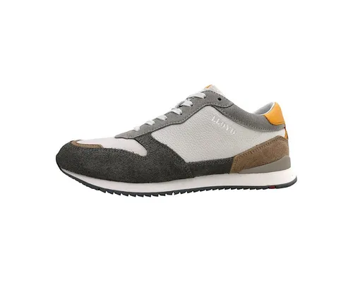 Lloyd Sneaker Leder grau|orange 45 EU - Herren-Businessschuhe mit hochwertigem Leder-Obermaterial und stylischem Design in Grau und Orange, ideal für lässige Anlässe.