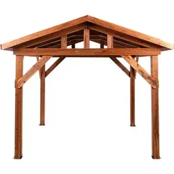Pavillon SECCHIA Tannenholz 296 cm 350 cm Braun / Grau von Beliani