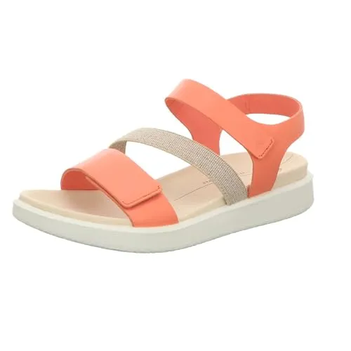 Ecco FLOWT Damen Sandalen 31373835373730 Orange 42 EU - Wanderschuhe für Damen, leicht und flexibel mit offenem Design, aus hochwertigem Leder/Textil für optimalen Luftaustausch an warmen Tagen.