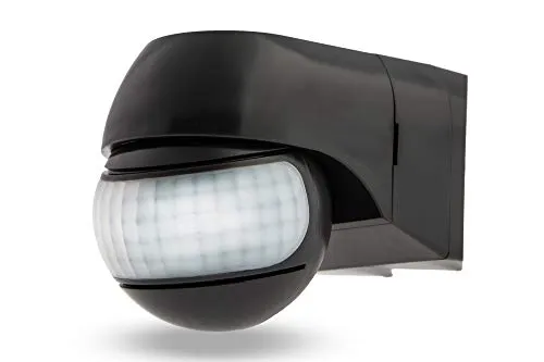 HUBER Motion 3 Eck Infrarot Bewegungsmelder 220° hochsensibel durch 2 Bewegungssensoren IP44 I 230V Bewegungsmelder LED geeignet, horizontal/vertikal verstellbar, Wand-/Eckmontage