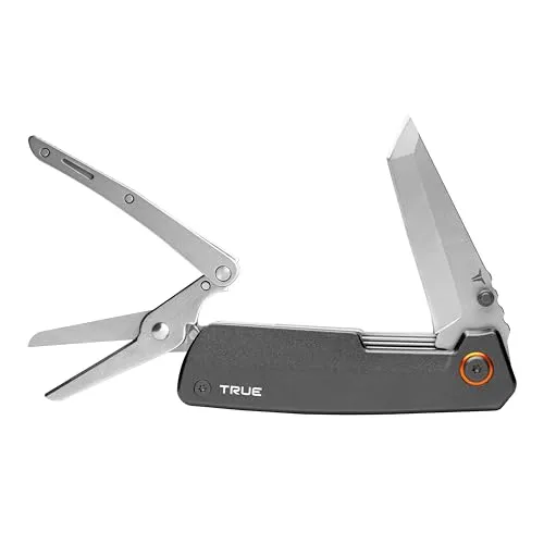 TRUE Multitool Dual Cutter schwarz - Taschenmesser mit 2 Werkzeugen, ideal für Indoor und Outdoor. Robuster Griff aus eloxiertem Aluminium, rostfrei und leicht mit nur 204 g.