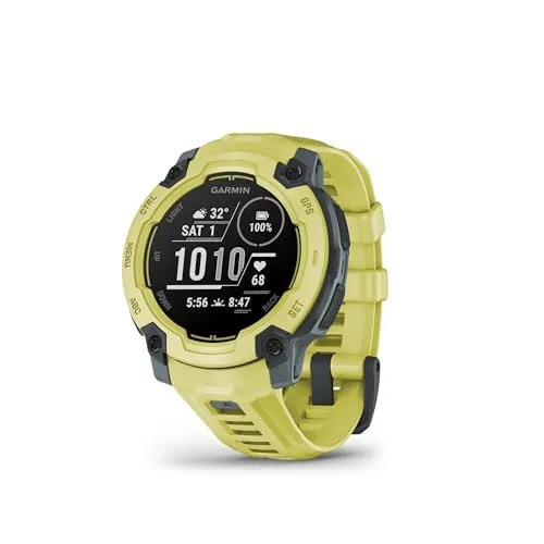 Garmin Instinct E – 45 mm Twilight/Electric Lime Limited Edition - Smartwatch mit Silikon-Wechselarmband, robustes Design und GPS-Funktion für Outdoor-Abenteuer.