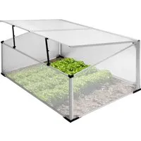 ECD Germany Alu Frühbeet Gewächshaus 100x60x40 cm mit Zweiteiligem Dach