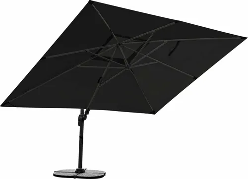 RS Trade Rechteckschirm 3m x 4m mit UV-Schutz - Ampelschirm aus Aluminium mit 360° Drehung, abnehmbarer Bespannung und Doppeldach für optimale Belüftung. Ideal für Ihren Outdoor-Bereich.