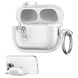 kwmobile transparentes Kopfhörer Case kompatibel mit Apple Airpods Pro 2 / Pro 1 Hülle - Headphones TPU Cover mit Standfunktion und - Transparent