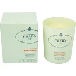 Prada Fleur d'Oranger Duftkerze 140g - Kerze mit elegantem florientalen Duft aus Orangenblüte, ideal für entspannte Momente in Wohnräumen oder besonderen Anlässen. Stilvoller Glasbehälter mit Prada Gravur.