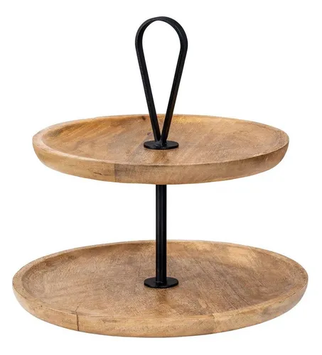 Levandeo® Etagere 2 Etagen aus Mangoholz von Levandeo
