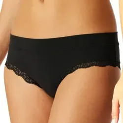 Schiesser Unique Cotton Lace Brazilian Brief Schwarz Baumwolle 4XL Damen