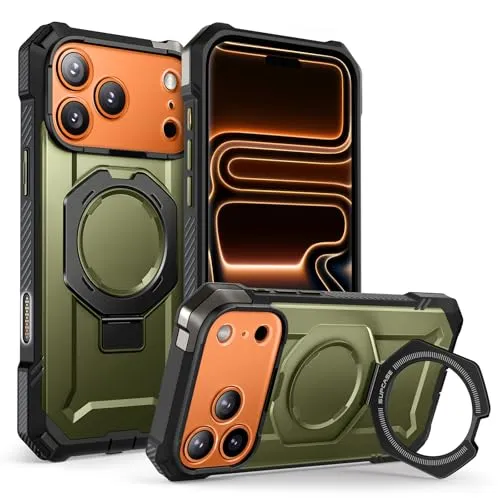 SUPCASE iPhone 17 Pro Hülle mit Ringhalter (Unicorn Beetle Grip) - Standard Handyhülle mit Militärstandard Fallschutz, integriertem Ständer und MagSafe-Kompatibilität für optimalen Schutz und Funktionalität.