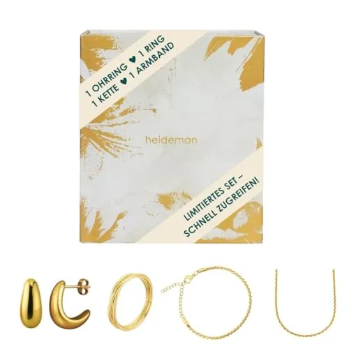 Heideman Damen Schmuck Adventskalender Basic 4er Box in Gold