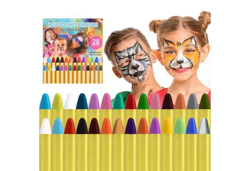 Schminkstifte Bodypaint Gesichtsfarbe Karneval Halloween 28 Farben B - Entfessle deine Kreativität mit dem Schminkstifte-Set in 28 Farben B! Ideal für Karneval, Halloween und Cosplay, sorgen die schnell trocknenden Farben für einen langanhaltenden Look, der leicht zu entfernen ist. Perfekt für jede Feier!
