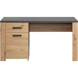 ebuy24 Follow Schreibtisch mit Tür und Schublade in Eiche Dekor