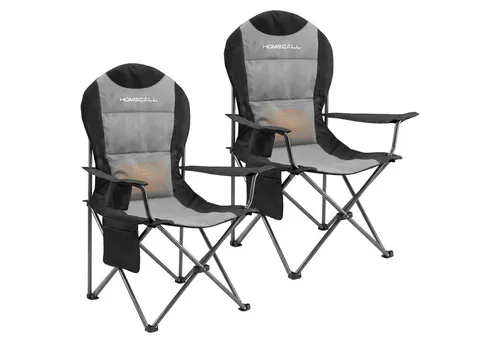 HOMECALL Campingstuhl Hochlehner 108cm mit Lendenwirbelstütze Klappstuhl Angelstuhl Faltbar (Bis 150kg, gepolstert, faltbar, stabil, 2 St), für Camp Garten Balkon