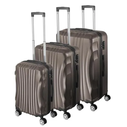 Laroqx Hartschalenkoffer Set 3 Teilig, Braun
