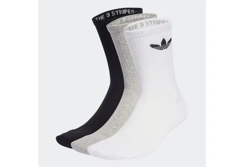 adidas Originals Sportsocken TREFOIL CUSHION CREW SOCKEN, 3 PAAR (3-Paar) für Erwachsene, 3er-Pack, mit Logodruck, wadenlang