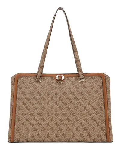 Guess Shopper Travel Tote - Eleganter Shopper in Logo-Muster, geräumiges Hauptfach mit mehreren Fächern und Trolleyhalterung, ideal für Reisen und den Alltag.