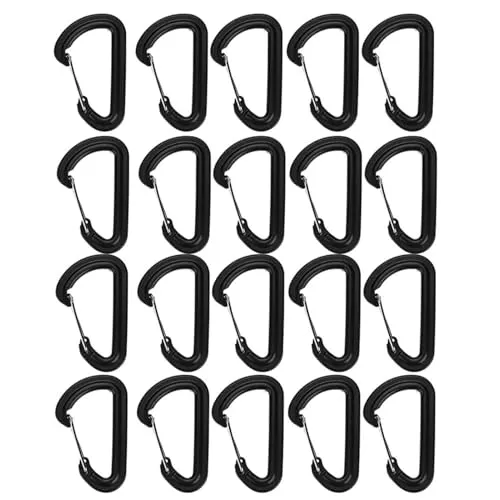 Vobor Karabinerhaken aus Kunststoff, 20 Stück, Klettern, Wandern, Verriegelung, Schnalle, Schlüsselanhänger, für Outdoor-Sportarten