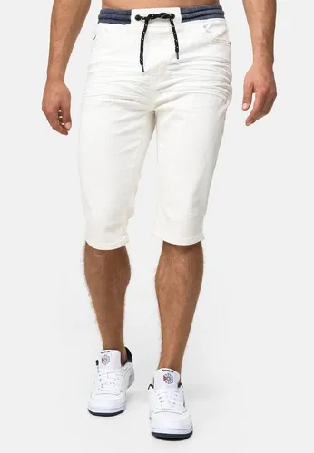 Indicode Jeansshorts Herren Vasile Jeans Shorts Herrenshorts im Used-Look mit Kordelzug am Bund