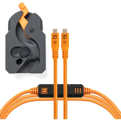Tether Tools LeverLock & Cable Kit - 10G USB-C an USB-C, 4,6 m Orange - Zuverlässiges Kabelkit für Fotografie und Videoproduktion, bietet hohe Übertragungsgeschwindigkeit und optimale Flexibilität.