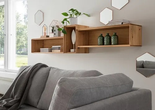 Wandregalset 3-tlg. Massivholz Eiche Wildeiche geölt - Stylisches 3-teiliges Wandregalset aus geöltem Massivholz, ideal für moderne Wohnräume. Perfekt zur Aufbewahrung und Präsentation Ihrer Lieblingsstücke.