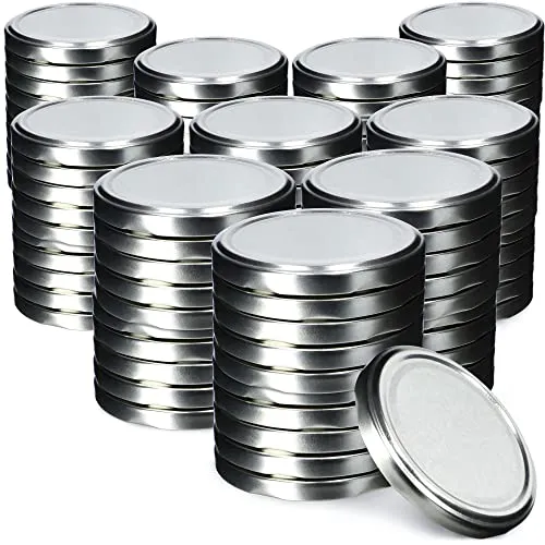 KADAX Schraubdeckel fi82 mm, Twist-Off-Deckel Set aus Metall, Ersatzdeckel für Einmachgläser, Deckel mit 6 Einrastzähnen für Sturzgläser und Einmachgläser (Silber, 100 Stück)