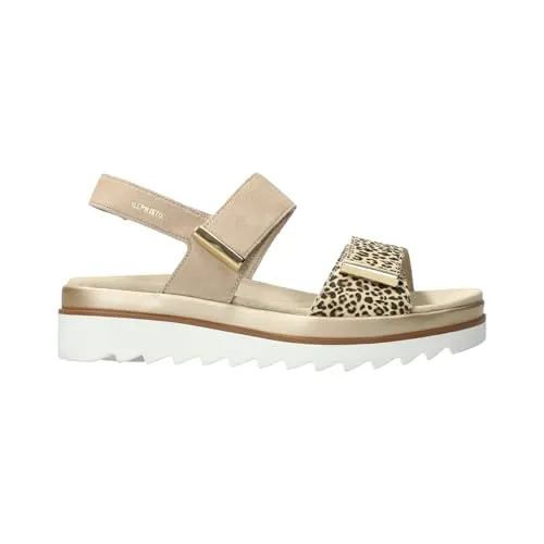 Mephisto Damen Plateau-Sandale in Beige, Größe 38 - Wanderschuhe mit unübertroffenem Komfort dank SCHOCKABSORBER und SOFT-AIR-Zwischensohle. Verstellbare Riemen mit Klettverschluss für perfekten Sitz – ideal für stilvolle Outdoor-Aktivitäten.