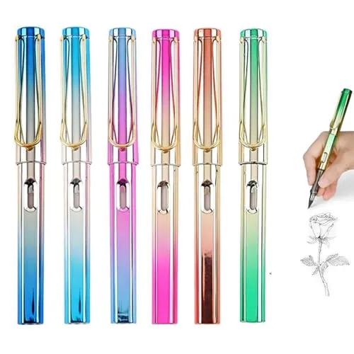 peiqiup Ewiger Bleistift (6 Stück) Unendlicher Bleistift mit Radiergummi, Klares und flüssiges Schreiben, Für Kinder und Erwachsene zum Schreiben Zeichnen