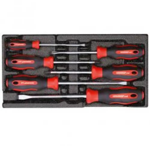 Gedore RED R22150013 Schraubendreher-Set 6teilig - Werkzeug-Sets, hochwertiges 6-teiliges Set mit ergonomischem Griff für optimalen Komfort und Präzision bei Schraubarbeiten.
