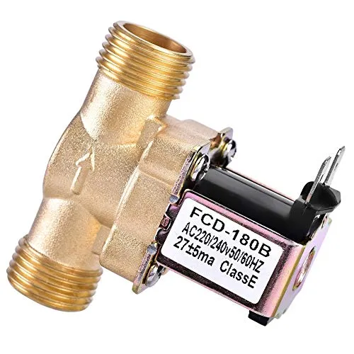 Magnetventil Valve 1/2 Inlet Wechselstrom 220V Normally Closed Brass Electric For Water Chemical Liquid Industrial Pumps