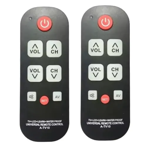 [NIE BENUTZT]A-TV10 TV-Fernbedienung für Senioren, Universal-Controller, wasserdichte Einzelfernbedienung mit LED-Licht für TV-Modelle