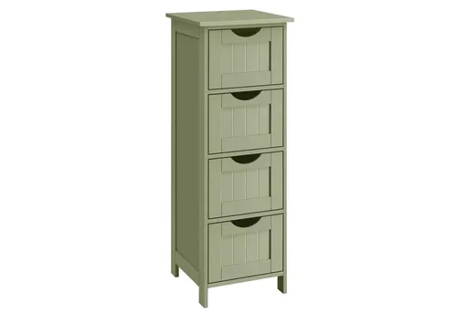 VASAGLE Badezimmerschrank mit 4 Schubladen - Badezimmerschrank, modern und vielseitig, ideal für platzsparende Aufbewahrung in Bad, Wohnzimmer oder Küche, 30 x 30 x 82 cm, einfache Montage und elegantes Design.
