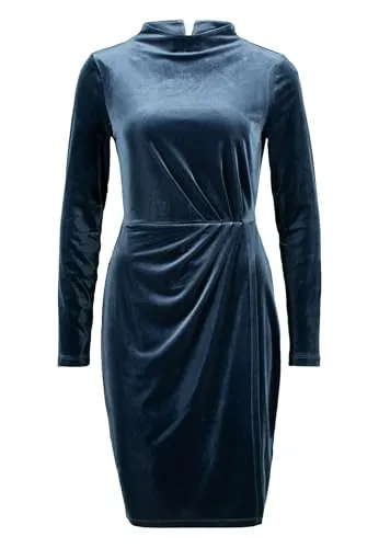 zero Damen Samtkleid mit Raffungen 40, 8599