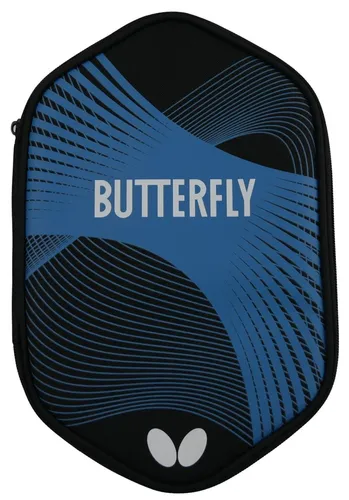 Butterfly Tischtennisschlägerhülle Curve Case II - Schwarz/Blau - Praktische Schlägerhülle für 2 Schläger und 6 Bälle, aus robustem Nylon 600 D. Ideal für den Transport, mit praktischer Aufhängeschlaufe. Maße: 31x20,5 cm, Gewicht: 238 g.