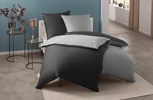 BETTWAESCHE-MIT-STIL Bettwäsche Mako Satin Damast Wendebettwäsche Streifen