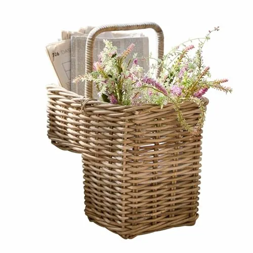 Loberon Korb Merveillette, Naturbelassen, Anpassung an Treppenstufen, Praktischer Tragegriff, Aufbewahrung, Wohn-Accessoire, Rattan, braun