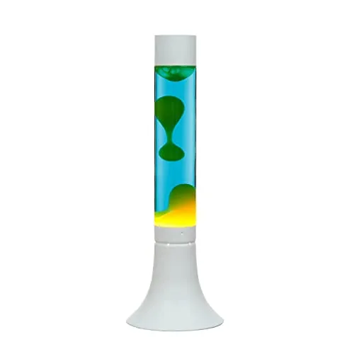 Lavalampe YVONNE Blau Gelb - Farbenfrohe Tischleuchte - Retro Tischleuchte mit G9 Leuchtmittel, ideal für stimmungsvolle Beleuchtung in Wohnzimmer, Schlafzimmer und mehr.