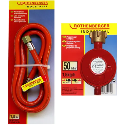 Rothenberger Gasschlauch & Druckregler Set 1,5 m
