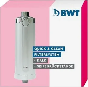 BWT 812916 Cleaning Edition - Anti-Kalk Filtersystem für Duschköpfe, reinigt per Knopfdruck und spart teure Reinigungsmittel